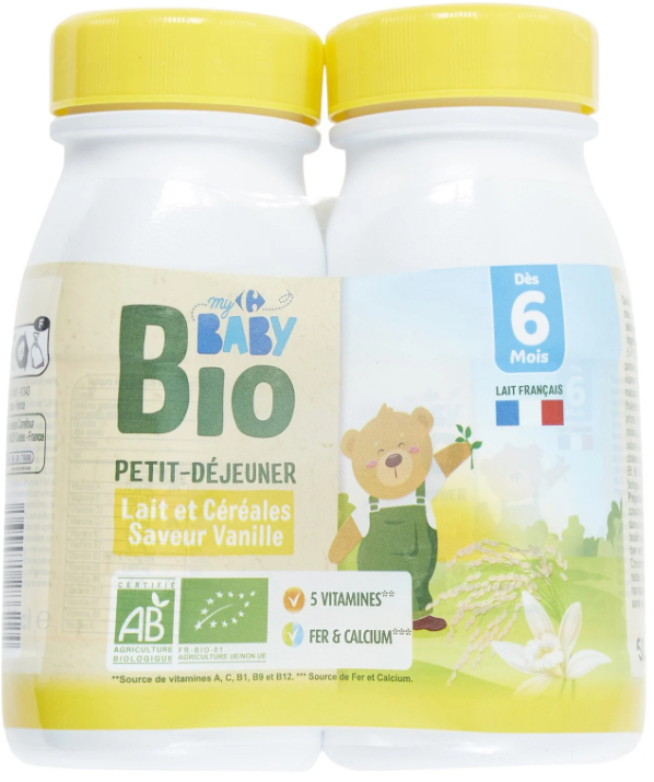 Céréales Riz Vanille au biberon pour bébés dès 4 mois - FRANCE BéBé BIO
